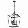 Homeroots 28 x 16 x 16 in. Kennedy 6-Light Matte Black Pendant 398082